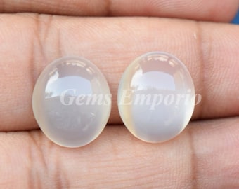 White Moonstone Oval Cabs Cats Eye on Top Size 14x12 MM / Rare Quality Excellent Old Mine Material / Translucent Material / Price per piece
