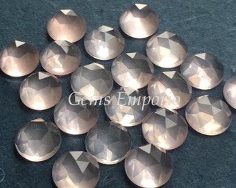 Rose Quartz 6 mm Rose Cut Round Cabochons, Fine Quality Gems, Priced per piece.