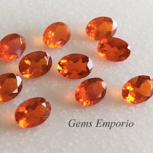 Mexican Fire Opal, Size 6x4 MM, Oval Faceted Cut. Excellent Quality. Bright Orange Color. Rare Gem collection. Sold per piece.