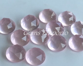 Rose Quartz Gemstone, Size 5 mm, Rose Cut Round Cabochons, Fine Quality Gems, Priced per piece
