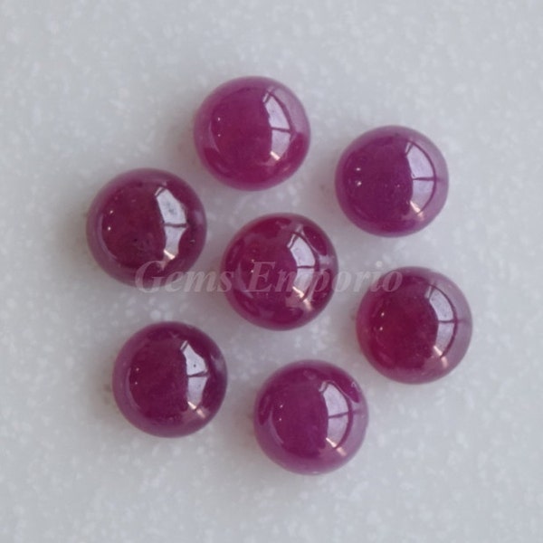 Natural Ruby 6MM Round Cabochons / Ruby Cabs / 100% Natural Ruby Cabs / Unheated Rubies / Price per piece