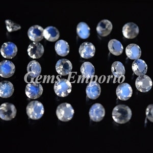 Rainbow Moonstone 3 mm / 4 mm Faceted Round / Blue Moonstone / White Moonstone / Good Quality