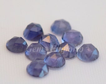 Iolite 5 MM Rose Cut Cabochons. Iolite Faceted Cabs / Price per piece.
