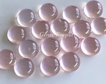 Natural Rose Quartz Round Cabochons, Size 5 mm Pink Cabs, Good Quality Material Priced per Piece.