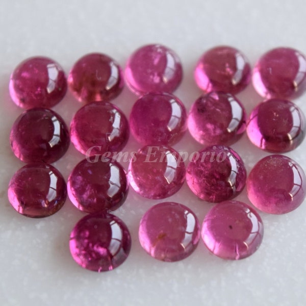 Turmalina Rosa Cabujones Redondos de 6 mm / Origen Africano / Cabinas de Turmalina / Bonito Color y Brillo. Precio por pieza (Pt-173)