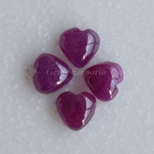 Natural Ruby 6MM Heart Cabochons / Ruby Cabs / 100% Natural Ruby Cabs / Unheated Rubies / Fine Quality Rubies / Priced per piece