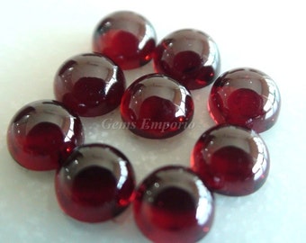 Garnet 6mm Round Cabochons. Super Fine Quality. Price per 2 pieces.