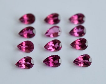 Fine Quality Rubelite Tourmaline Pear Faceted, Size 6x4 MM. Intense Pink Color. Price per piece.