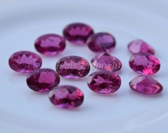 Pinker Turmalin facettiert 6 x 4 MM Oval / dunkel Rosa Farbe mit Sichtbaren Einschlüssen. Preis pro Stück.