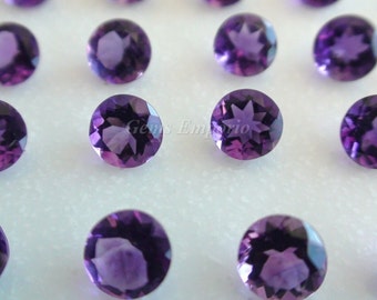 Amethyst Faceted Round Size 5, 6.5, 7 MM / African origin / February Birthstone / Excellent Color and Quality. Price per piece.