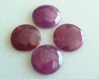 Natürliche Rubin Rose Cut Runden 12-12.5 mm. Dunkelrote Farbe. Schöne Qualität. Preis für 4 Stück.