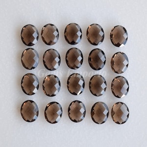 Cuarzo ahumado, 12 x 10 mm, 10 x 8 mm, briolettes facetadas, talla ovalada/damero/alta calidad/origen brasileño. Precio por lote.