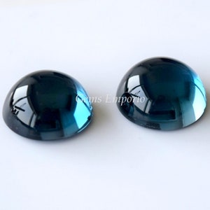 London Blue Topaz, Size 14 MM Round Cabochons, Fine Quality Gems. Price per piece.