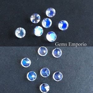 Rainbow Moonstone 3.5 mm Faceted Round Gemstone. AAA Quality, Price Per Piece.