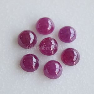 Natural Ruby 7MM Round Cabochons / Ruby Cabs / 100% Natural Ruby Cabs / Unheated Rubies / Price per piece