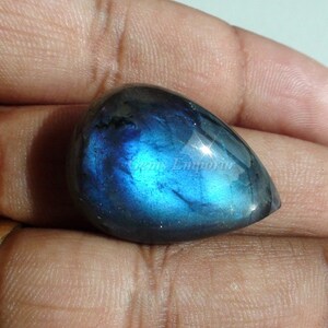 Natural Blue Flash Labradorite 27x18x9 mm. Good Quality. Pear Cabochons. Price per piece. image 1
