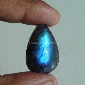 Natural Blue Flash Labradorite 27x18x9 mm. Good Quality. Pear Cabochons. Price per piece. image 2