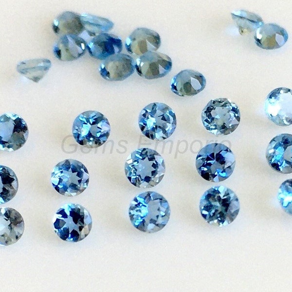 Genuine Aquamarine 1.5 mm - 3.5 mm Faceted Round, March Birthstone, Quality Fine Gemstone for Designer Jewelry. Price per 2 pieces.
