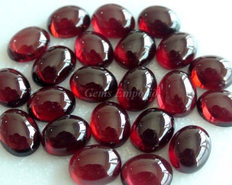 Natural Red Garnet 10x8 mm Oval Cabochons. Fine Quality and Excellent Color. Price per piece.