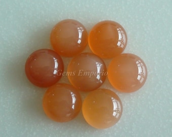 Orange Moonstone 4 mm Round Cabochons / Peach Moonstone / Excellent Quality and Sheen, Priced by lot