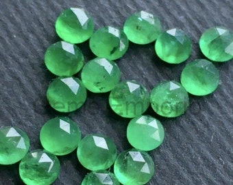 Emerald Rose Cut Cabochons 2-2.5 MM Round, Green Emerald Cabs, 100 Percent Natural Emerald, Zambian Origin, Price per piece.