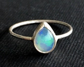Ethiopian Opal Ring, Birthstone Stone Ring, Opal Ring, Handmade Ring , 925 Silver Ring, Gift for Her, Mothers Day.