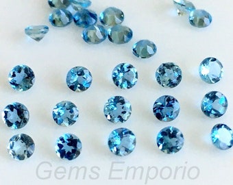 Genuine Aquamarine 2 Mm, 2.5 Mm Faceted Round, March