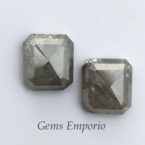 Natural Grey Diamond Octagon Shape, Size 9.1x8.1 mm, Wt 6.51 Cts, Faceted Octagon, Fine Quality Diamond, Price Individually and by Pair. image 2