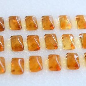 Lot of 10 Pieces Jelly Shaped Yellow Citrine, Octagon Shape Size 7x5 mm Approx. Citrine Cabochons. Price 10 Piece Lot.