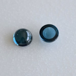 London Blue Topaz 8 MM, 9 MM Round Plain Cabochons, Fine Quality Gems. Price per piece. image 1