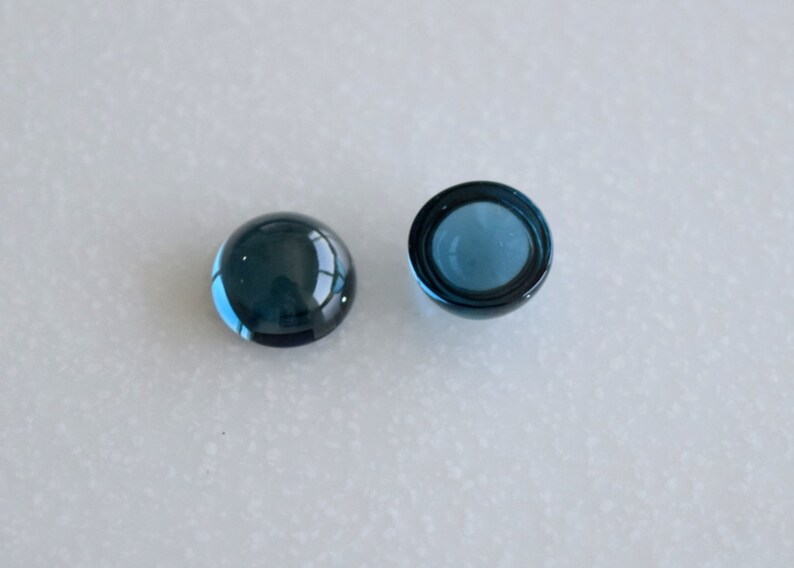 London Blue Topaz 8 MM, 9 MM Round Plain Cabochons, Fine Quality Gems. Price per piece. image 1