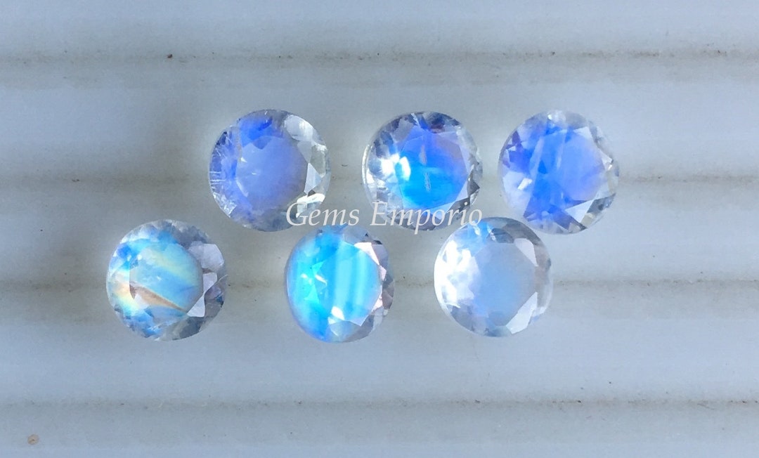 レインボームーンストーン 5mm ファセットカットラウンド