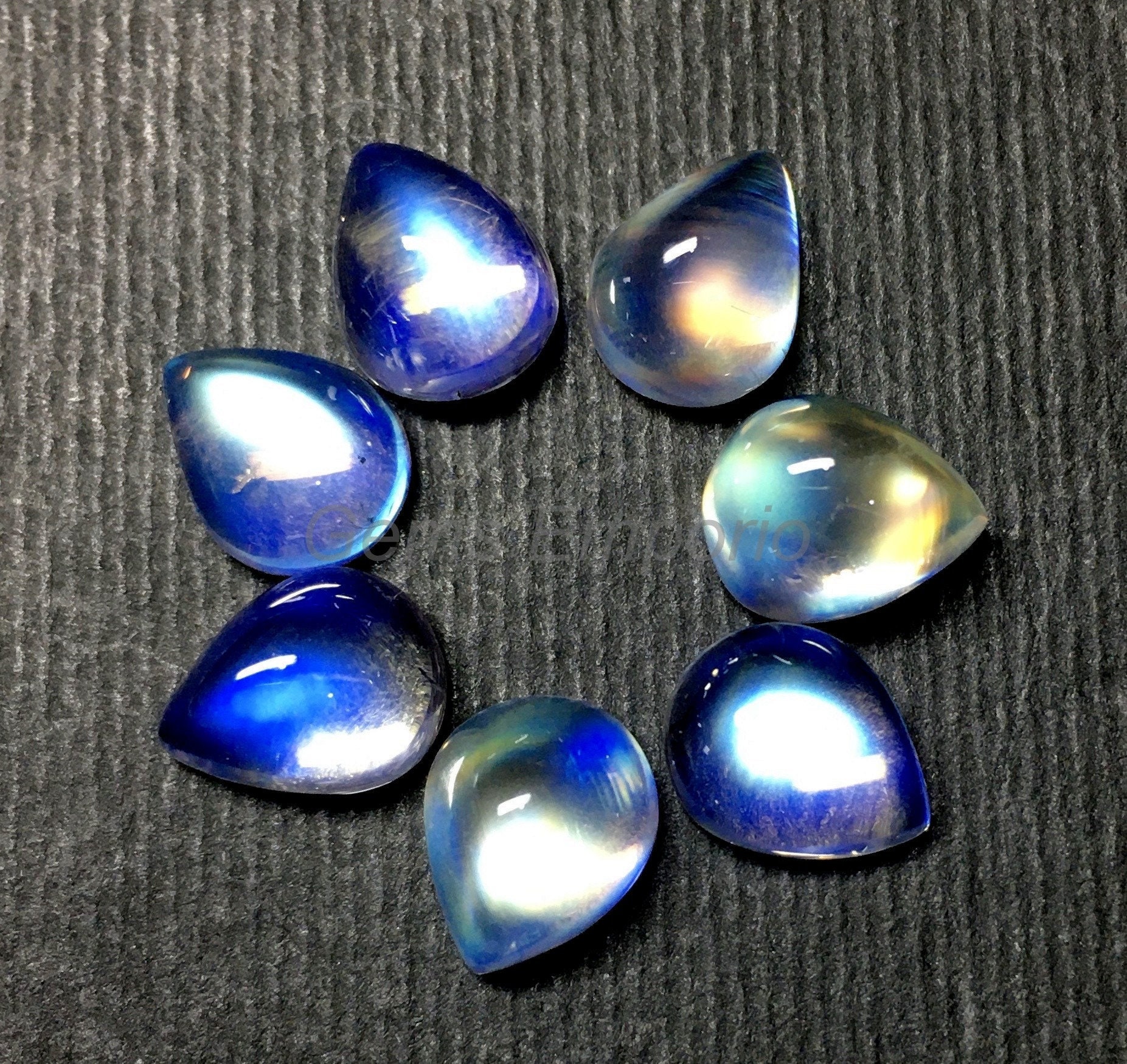 Rainbow Moonstone Pear Cabochons, Size 10x7 mm, 10x8 mm, Blue Moonstone, Nice Blue Flash , Excellent Quality, Price Per Piece.