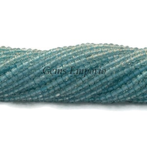 Blue Topaz Beads, Micro Faceted Round Beads, Size 2.20 mm Blue Beads, Excellent Quality Topaz Beads 13&quot; Strand
