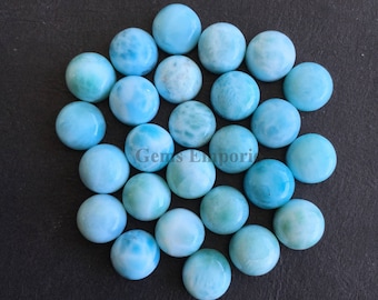 Larimar 8mm Round Cabochons. Larimar Smooth Cabs. Good Quality. Price per piece
