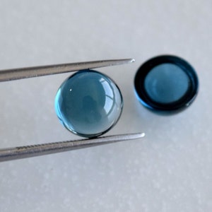 London Blue Topaz 8 MM, 9 MM Round Plain Cabochons, Fine Quality Gems. Price per piece. image 3