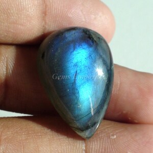 Natural Blue Flash Labradorite 27x18x9 mm. Good Quality. Pear Cabochons. Price per piece. image 4