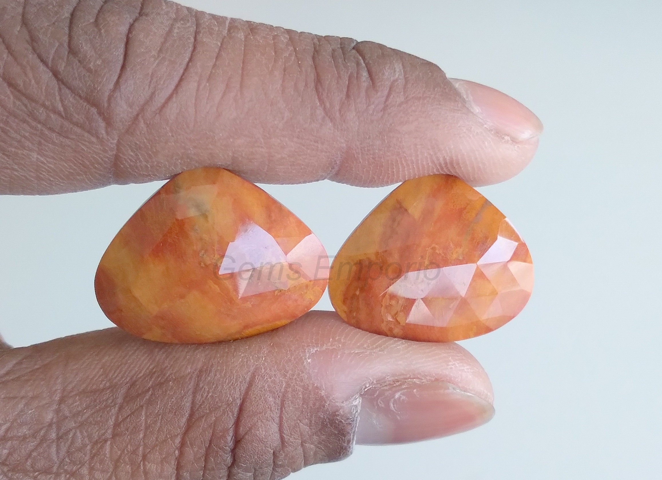 Size 24x20 MM Pear Faceted Drops Price By Lot. Agate Gemstone Natural Jasper Faceted Slices Beautiful Color