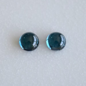 London Blue Topaz 8 MM, 9 MM Round Plain Cabochons, Fine Quality Gems. Price per piece. image 2