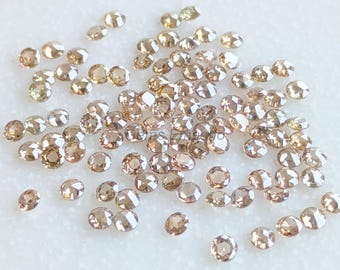 天然ブラウンローズカットダイヤモンド：2mm～2.5mmファセットラウンド