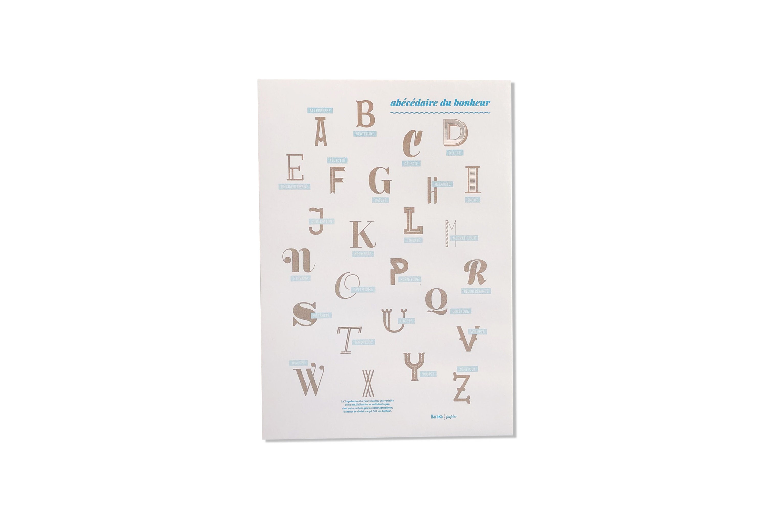 Abécédaire Du Bonheur Poster A4 Encres Végétales