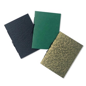 I gestori tre mini quaderni tascabili da infilare nella borsetta, carta riciclata colorata rivalutata, pratico quaderno