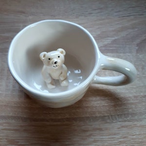 Bear Mug Ceramic , Bear , Animal Mug , Mug with Animal inside, Bear lovers ,Keramika , Handmade ,Small mug , Dishes , Popular right now