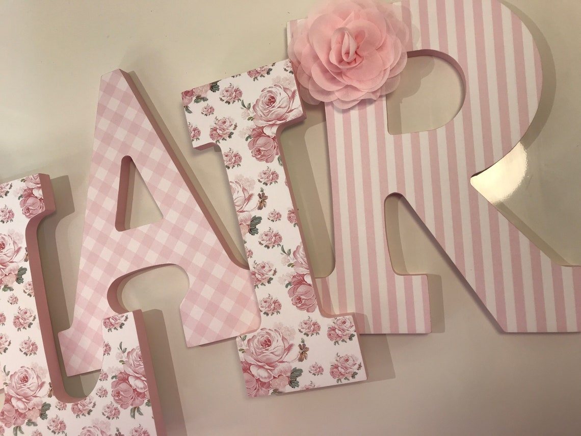 Baby girls pink nursery letters pink nursery letters pink Etsy