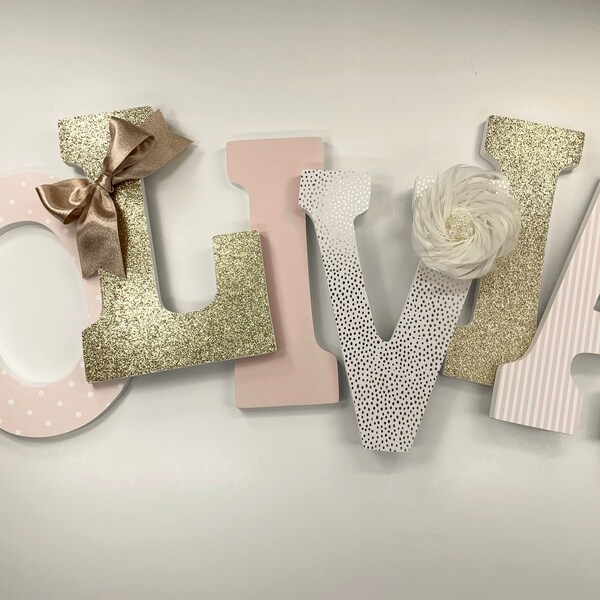 Pink and Gold Wall Decor Etsy