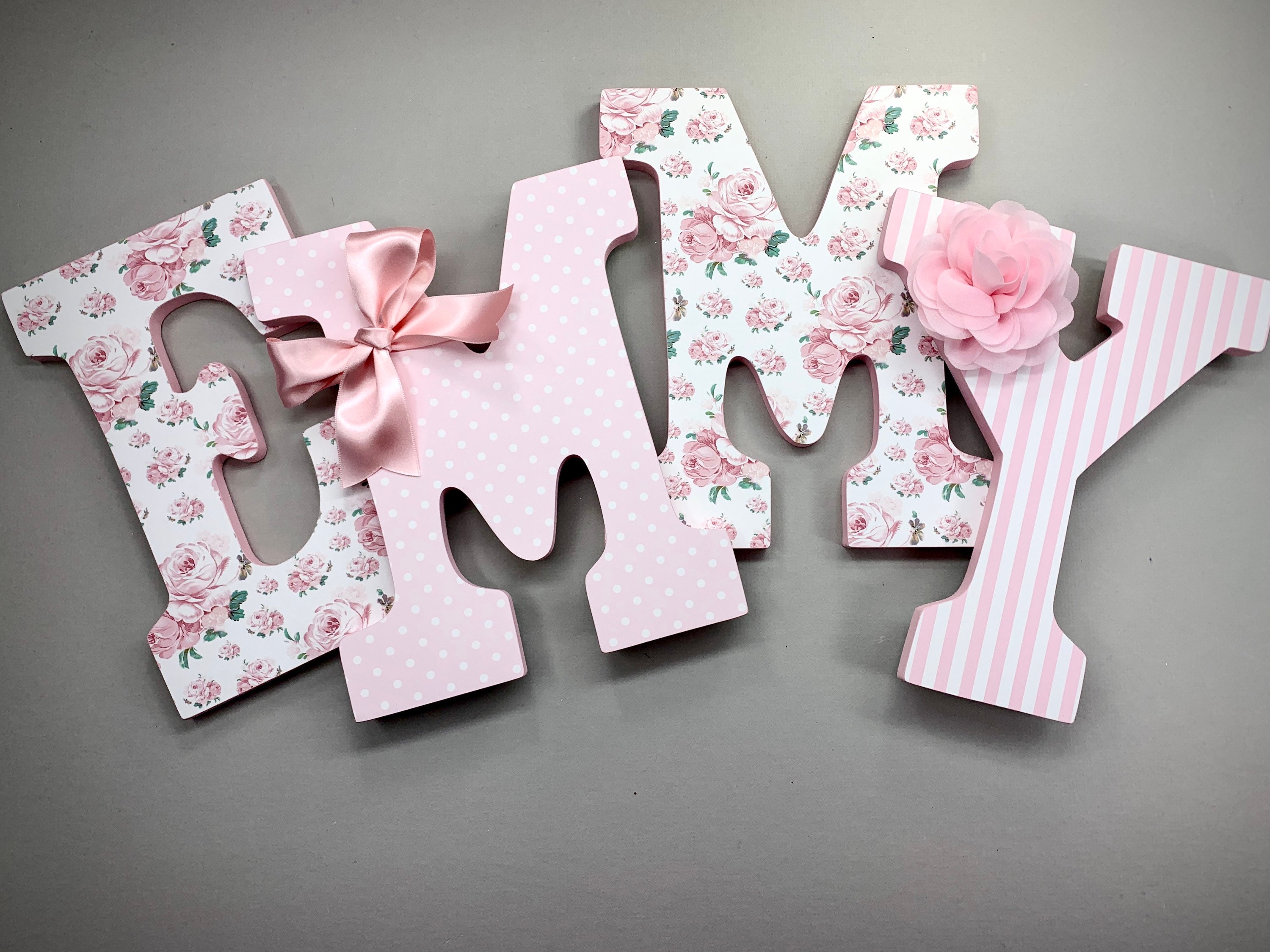 Baby girls pink nursery letters pink nursery letters pink Etsy