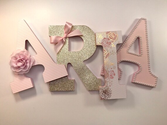 pink letters for nursery