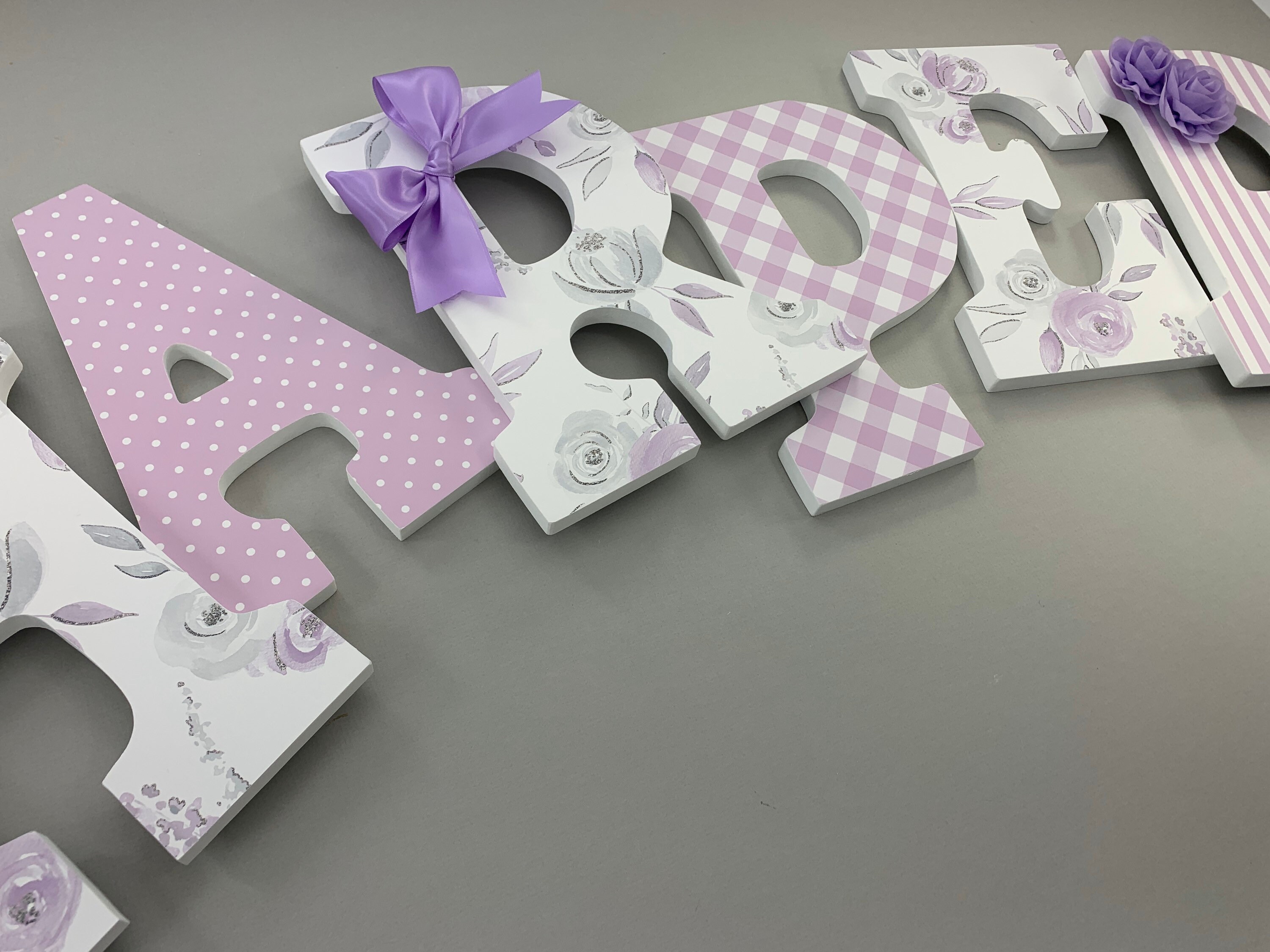 Harper girls purple floral nursery letters lavender decor Etsy