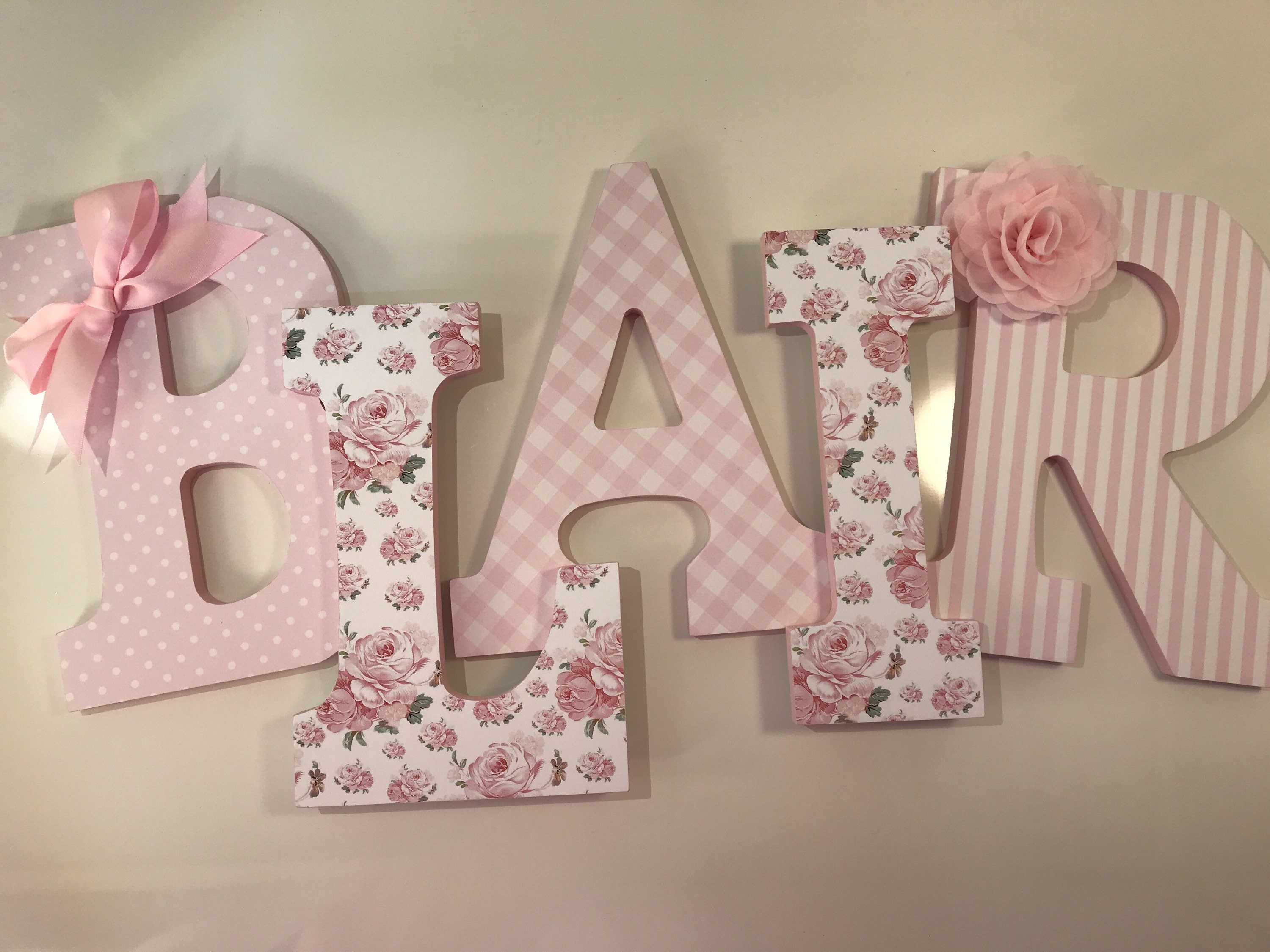 Baby girls pink nursery letters pink nursery letters pink Etsy