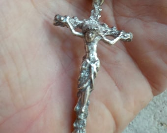 Sterlng Rustic Medieval Crusafix